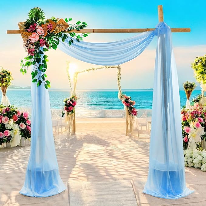 MDS Halloween Chiffon Draping Fabric - 1 Panel, 30" Wide x 100ft Long - Sheer Spooky Arbor & Canopy Drapery for Haunted House Backdrops, Party Ceilings, DIY Costumes & Themed Events - Turquoise
