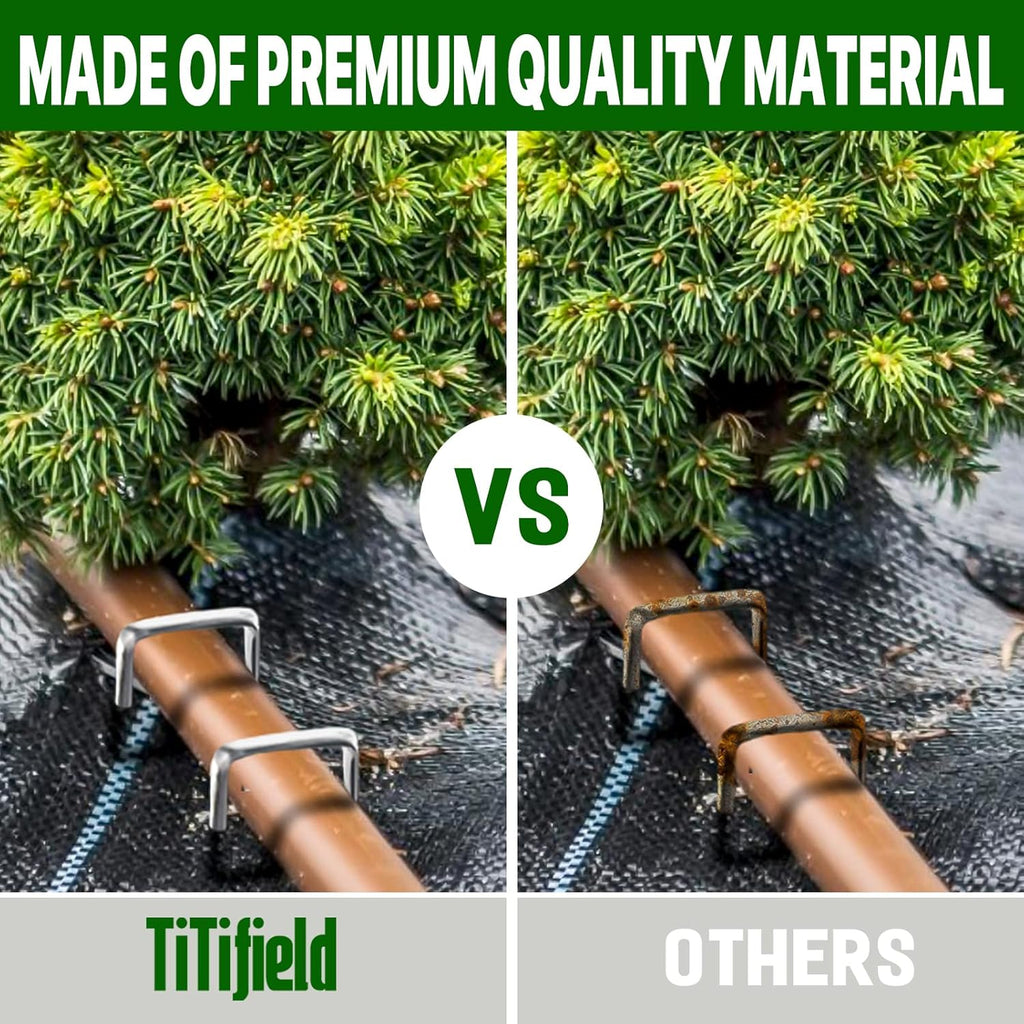 4 Inch 50 Pack Landscape Staples Galvanized Garden Stakes Anti-Rust Landscape Pins for Weed Barrier Fabric, Artificial Turf and Landscape Fabric