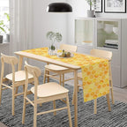 Honeycomb Bee Table Runner, Cute Abstract Geometric Yellow Honeycombs Print Table Cover for Kitchen Dining Table Indoor Outdoor Party Decor, 13x108inch