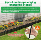 Corrugated Metal Garden Edging,Sturdy Tall Landscape Edging Borders with 6pcs Anchor Stakes, Perfect DIY for Flower Beds, Lawn and Pathway,Tree Surrounds,Paver Edges (Black 10"×20FT)