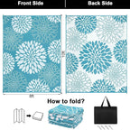 Ileading Reversible Outdoor Rug 8x10Ft Waterproof Patio Rug Carpet Portable Outdoor Plastic Straw Rug Large RV Camping Mat Rug for Patio, Clearance, Deck, Beach, Porch, Camping, Picnic, Teal