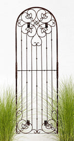 H Potter Outdoor Metal Wall Art Decor or Trellis for Climbing Plants Garden Panel Roses Vines Privacy Includes Brackets for Hanging X Large with 4 Mounts