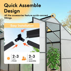 8X10FT Enhanced Aluminum Walk-in Greenhouse for Outdoors with Thermometer