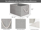 StorageWorks Storage Baskets for Shelves, Foldable Fabric Closet Storage Bins with Handles, Fabric Storage Bins Clothes Organizer, Gray, 3-Pack, Extra Large
