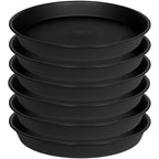 Bleuhome 6 Pack 6 inch Plant Saucer Tray, 4 6 8 10 12 15 17 19 inch Plant Saucers, Heavy Duty Plastic Plant Saucers for Indoors, Bird Bath Bowls, Flower Plant Water Trays for pots Planter (6", Black)