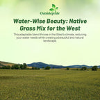 Outsidepride Western Native Grass Seed Mix - 5 lbs. Perennial Blend of Warm & Cool Season, Drought Tolerant Grass Seed for Natural Landscaping w/Wildflower, Soil Health Improvement & Erosion Control
