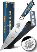 Huusk Father's Day Gifts for Dad, 8" Chef Knife for Kitchen, Gift for Father's Day, Best Dad Ever Gift, Stainless Kitchen Knife with Resin Handle, Full Tang Cooking Knives, Gifts Box