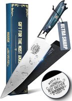 Huusk Father's Day Gifts for Dad, 8" Chef Knife for Kitchen, Gift for Father's Day, Best Dad Ever Gift, Stainless Kitchen Knife with Resin Handle, Full Tang Cooking Knives, Gifts Box