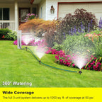 FANHAO Above Ground Irrigation Garden Sprinkler System, Metal Adjustable Garden Sprinkler Set, 360 Degree Large Area Coverage Irrigation Kit for Lawn, Patio, Flower Bed & Garden