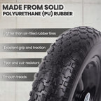 AR-PRO 4.80/4.00-8" Flat Free Tire and Wheel - 14.5" Solid Wheelbarrow Tires with 3" -7" Centered Hub and 5/8" Extra 3/4"Bearings - Universal for 4.80-8 4.00-8 4.00-6 3.50/3.00-8 Wheelbarrow Wheels