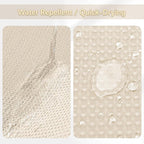 Beige Fabric Shower Curtain - Waffle Textured Heavy Duty Shower Curtains for Bathroom, 256GSM Hotel Spa Luxury Weighted Bath Curtain with 12 Hooks, 72x72, Beige