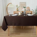Biscaynebay Textured Fabric Tablecloths 70x108 Inches Rectangular, Brown Water Resistant Tablecloths for Dining, Kitchen, Wedding and Parties etc. Machine Washable