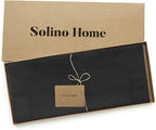 Solino Home Black Hemstitch Table Runner 60 Inches - Cotton Linen Small Table Runner 14 x 60 Inch Ideal for Dresser and Coffee Tables - Fall, Autumn, Halloween, Thanksgiving, Holiday