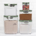 ProKeeper+ Airtight Food Storage Container Set – Clear Plastic Flour and Sugar Canister Set with Magnetic Accessories for Kitchen Organization (Pistachio, 9-Piece)