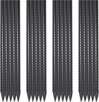 16 Inch Rebar Stakes 20 Pack 1/2 Inch Diameter Heavy Duty Steel Ground Stakes with Chisel Point End Straight Metal Stakes for Ground Concrete Form Landscape Timber and Fence, Black