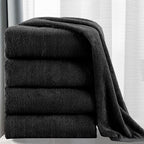 MINCHI 4 Piece Oversize Bath Towels Set, Ultra Soft Absorbent Bathroom Towel for Home and Hotel Shower Towel Oversized Bath Sheet, 35x70 Large Bath Towels 600 GSM, Black