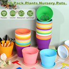 Hahood 36 Pack 5.5 Inch Plastic Plant Pots with Saucers Colorful Flower Plant Container Seed Starting Pots Thickened Seedlings Nursery Pots for Home Garden Indoor Outdoor Flowers, 9 Colors