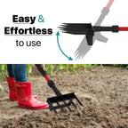 Pitch Fork for Garden, 5-Tine Heavy Duty Pitchfork for Loosening Soil, 41 Inch Gardening Fork for Digging, Composting, Spading, Cultivating Soil, Metal Fork Head with Fiberglass Handle, D-Grip