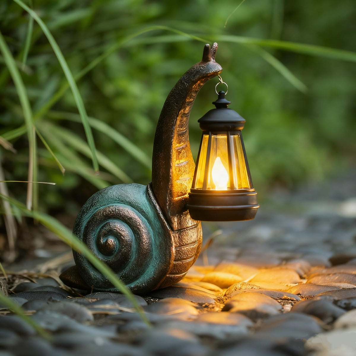 QZJDDZSW Solar Garden Snail Statue,Lawn Decor Statue for Patio, Balcony, Yard Ornament - Mothers Day Gifts for Mom Grandma Women