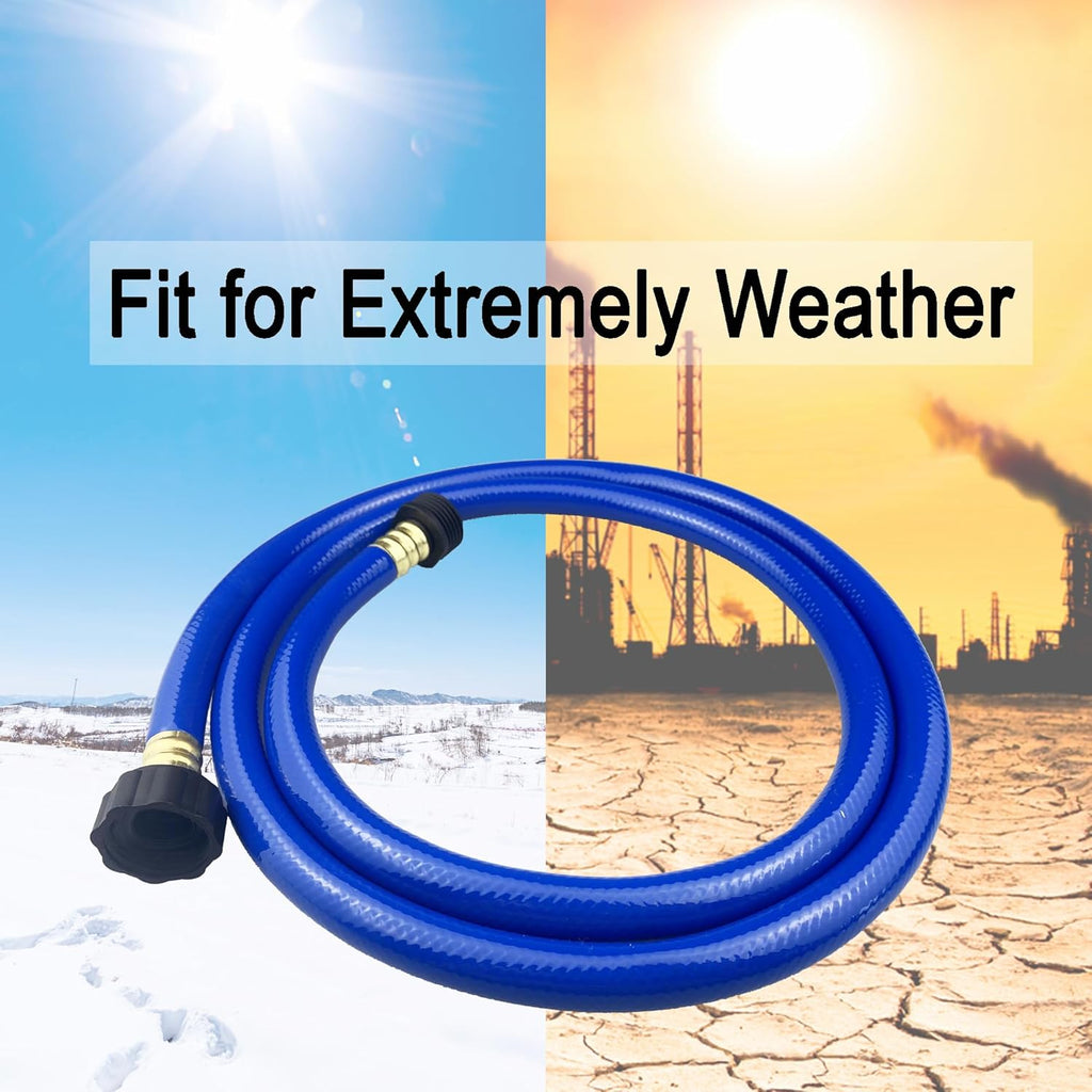 PVC Garden Hose 1/2 Inch, Flexible Water Hose with Male and Female Fittings, No Leaking, Heavy Duty, for Household, Outdoors, Lawns, Patio (50 FT, Blue, Plastic Fittings)