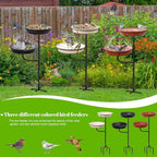 Freestanding Birdbaths Bowl Outdoor, Free Standing Garden Bird Bath Bird Feeder & Bird Bath Bowl, Detachable Decoration Spa Birdfeeder for Garden Patio Yard Lawn, 4 Spiky Metal Stake (White)