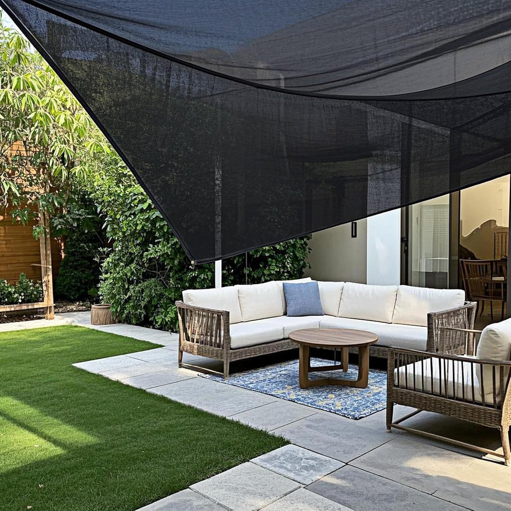 winemana Black Shade Cloth 50%, 6.6x20 FT Mesh Tarp - Garden Shade for Greenhouse, Patio, Vegetables, Plants Cover and Chicken Coops, Sun Shade Net for Outdoor Protection with Reinforced Grommets