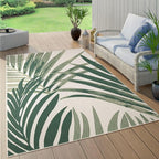 Paco Home Tropical Outdoor Rug Palm Tree & Jungle Design Flatweave in Green Beige, Size: 7'10" x 11'2"