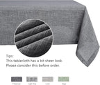 maxmill Flaxy Faux Linen Tablecloth with 2-Tone Slubby Texture Wrinkle Free Anti-Shrink Soft Table Cloth for Kitchen Dining Tabletop for Outdoor and Indoor Use Rectangle 60 x 84 Inch Charcoal