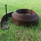 Landscape Edging,20ft Plastic Garden Edging with 20 Stakes,Lawn Edging for Lawn,Yard,Flower Gardens Border (Brown-20FT)