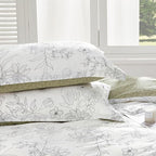 SAPHREAS Drawing Sunflower Duvet Cover Set Queen Size 3pcs Flower Printed White Bedding Comforter Cover Set 100% Cotton 1 Duvet Cover 90"x90" 2 Pillow Shams, Comforter Not Included