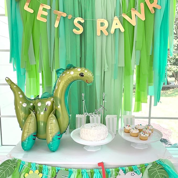 PartyWoo Crepe Paper Streamers 4 Rolls 328ft, Pack of Lime Green Crepe Paper for Party, Wedding, Birthday, Baby Shower Decorations (1.8 Inch x 82 Ft/Roll)