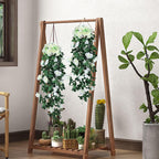 Artificial Hanging Rose Plant 4Pieces 3.3Ft Faux Ivy Plants Fake Outdoor Flowers Vines,UV Resistant for Wedding, Home, Office, Arch,Arrangement Decoration (White)