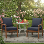 Summsun Waterproof Outdoor Cushions for Patio Furniture, Fade Resistant Backrest and Deep Seat Cushion Set with Removable Cover, 22 x 22 Inch, Dark Grey, Set of 2