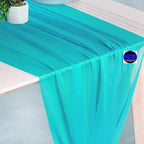 MDS Halloween Chiffon Table Runner - 25 Pack, 29 x 170 Inches, 14ft Each - Sheer Spooky Table Runners for Haunted House Parties, Trick-or-Treat Tables, Witchy Décor, Wedding & Events - Peacock Blue