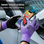 MANUSAGE Safety Work Gloves Nitrile For Men and Women, with Touchscreen Fingers, Men's Work Gloves with Grip, Mechanics Gloves (Size XXL, Purple, 12-pairs)