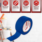 XFasten Professional Blue Painters Tape, Multi-Use, 1/2-Inch by 60-Yard, Pack of 6, Blue Tape Bulk - Sharp Edge Line Technology, Produces Sharp Lines | Residue-Free and Artisan Grade Wall Trim Tape