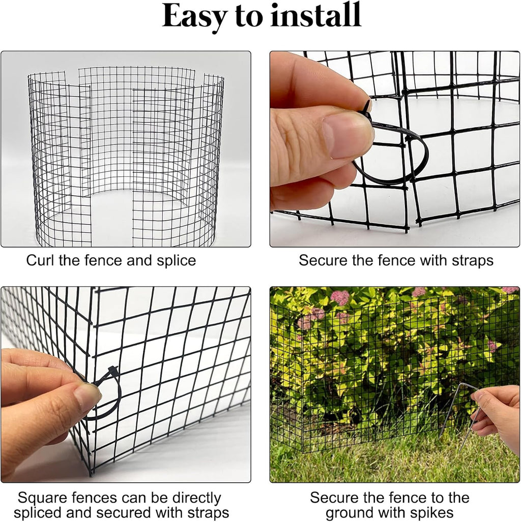 10 Pack Round Plant Protector from Animals, 12'' x 24'' and 12'' x12'' Metal Plant Cages to Keep Animals Out, Garden Protection Bunny Barricades, Wire Plant Protectors for Rabbits Chicken Duck