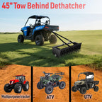 45 Inch Towed Spike Aerator, Tractor Lawn Aerator with 8 Steel Spike Discs, Mower Hitch, Lawn Soil Penetrator with Extra Wide Drawbar for Farm, Planting (Black, 45 Inch)