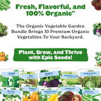 Epic Gardening Organic Vegetable Garden Kit - 10 Non-GMO Varieties, Includes Tomatoes, Squash, Pumpkins, Beans & More, Perfect for Raised Beds, Backyard Gardening & Fresh, Delicious Homegrown Meals