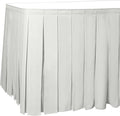 Ultimate Textile Pleat Polyester Fabric Table Skirt - Machine Washable Flame Resistant with Clips for Events, Weddings & Trade Shows, Cut & Sewn in Paterson, NJ - Ivory, 21' Box Pleat