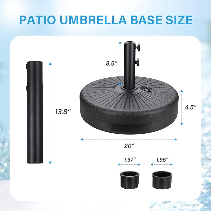 HealSmart 7.5ft Patio Umbrella with Push Button Tilt/Crank, Outdoor Table Market Yard Umbrella, 6 Sturdy Ribs for Garden, Deck, Backyard, Pool