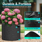 Land Guard 10-Pack Fabric Grow Bags 10 Gallon, Thickened Nonwoven Garden Pots, Growing Bags with Handles, Black
