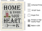 Poster Master Dictionary Art Poster - Home Is Where Your Heart Is Print - Motivational Art - Gift for Men & Women - Inspiring Wall Decor for Dorm, Bedroom or Living Room - 16x20 UNFRAMED Wall Art