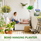 IGaiety Macrame Plant Hangers 7 Pack for Indoor Outdoor Boho Home Decor