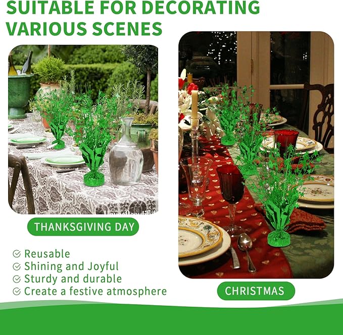 6 Pack Star Table Centerpieces for Party, Birthday Table Decorations for Kids Adults, Party Centerpieces for Tables for Wedding Baby Shower Graduation Holiday Event (Green)