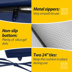 AAAAAcessories Outdoor Seat Cushions for Chairs, Waterproof, Fade-Resistant, 22" x 22" x 3", Patio Furniture Replacement Cushions, Set of 2, Navy Blue