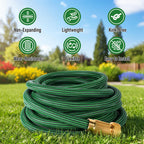 NON-EXPANDABLE Garden Hose 25 ft, Heavy Duty Flexible Water Hose, Kink Resistant Lightweight Hybrid Hose with Durable Fabric Skin, Leakproof Hose Male to Female Fittings