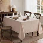 MIULEE Natural Linen Tablecloth 60x84 Inch Rectangle Table Cloth Waterproof,Stain Resistant & Wrinkle Resistant for Dining Party Wedding