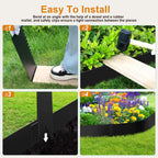 8 Inch Steel Landscape Edging,6 Pack Hammer in Edging for Landscaping, Metal Landscape Edging for Lawn, Pathway, Yard