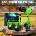 Leaf Blower Cordless, Handheld Leaf Blower with 2 X 4.0Ah Battery and Charger, Snow Blower with 6 Speed Modes, Lightweight Blowers for Lawn Care, Patio, Yard, Blowing Snow, Leaves, Dust